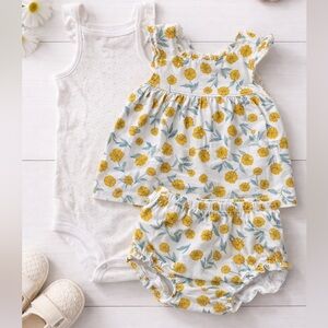 Carter's Yellow Floral Diaper Cover Set